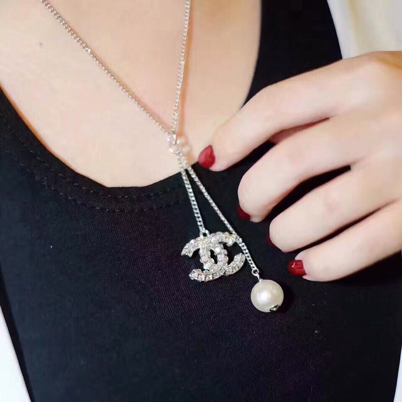 CHN83 Classic gold-plated ladies double-sided diamond necklace Jewelry