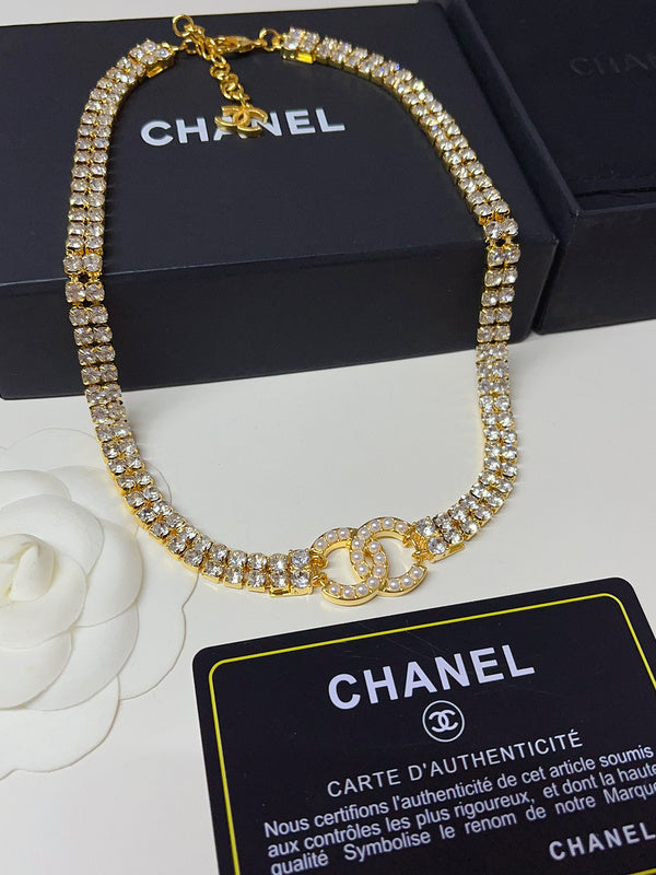 X669 Ladies' full-diamond necklace and bracelet set jewelry