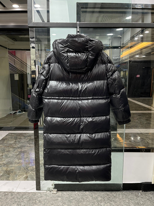 MKC47 Women's mid-length hooded down jacket long