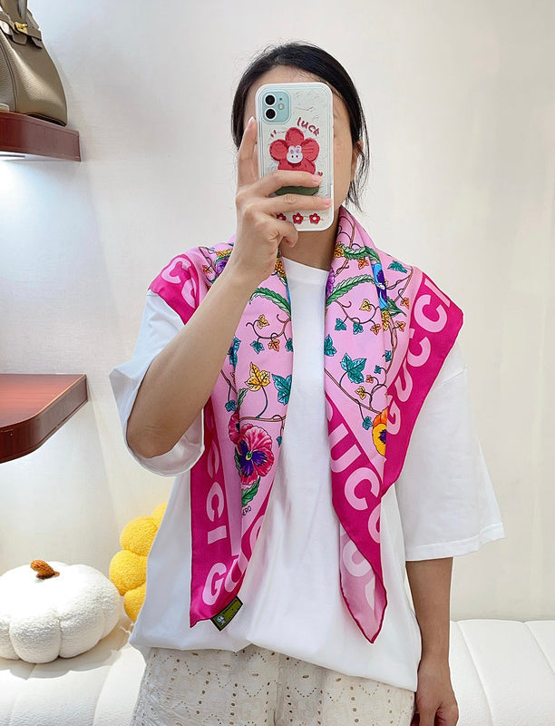 XGC31 Silk satin 90-90CM Scarf