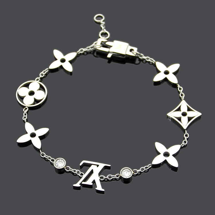 LVB89 316L steell gold plated bracelet flower shell bracelet Jewelry