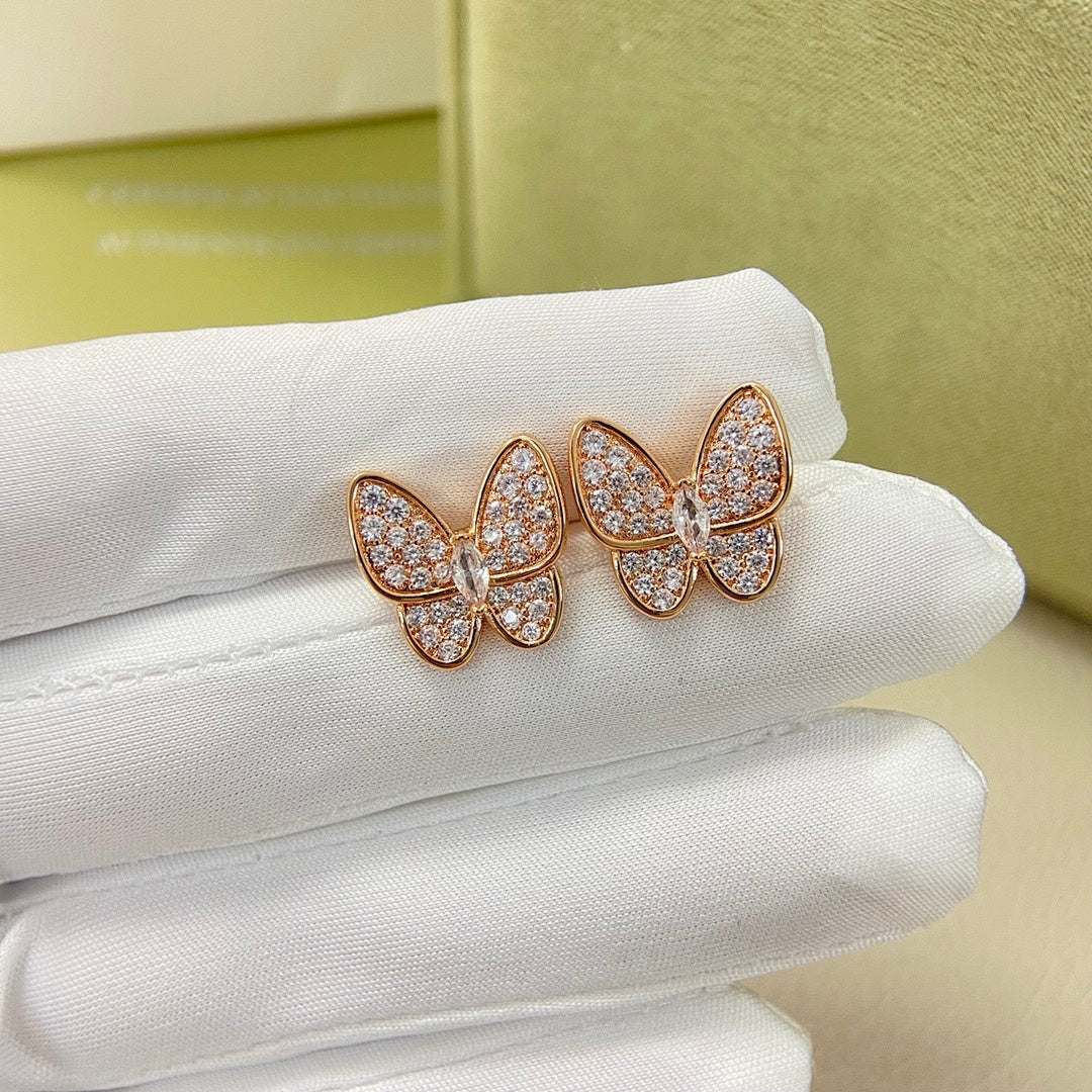 VAE54 Women's New Full Diamond Butterfly Earnail Jewelry
