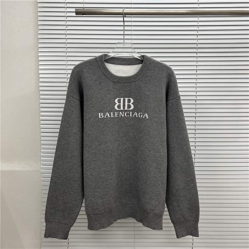 BAC13 New men's and women's letter jacquard round neck sweater clothing