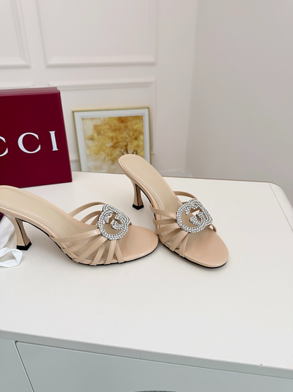 SHGS6 Leather 8.5CM Heel Women 35-43 shoes With box