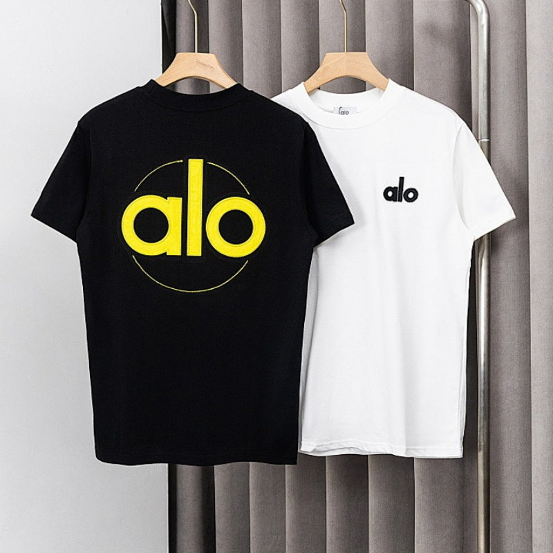ALOC7 New men's and women's summer pure cotton top T-shirt clothing