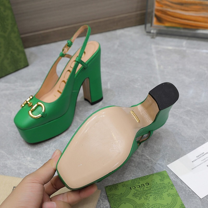 JHGS14 Slipper 12CM Heel Size 35-42 Lether Shoes with box