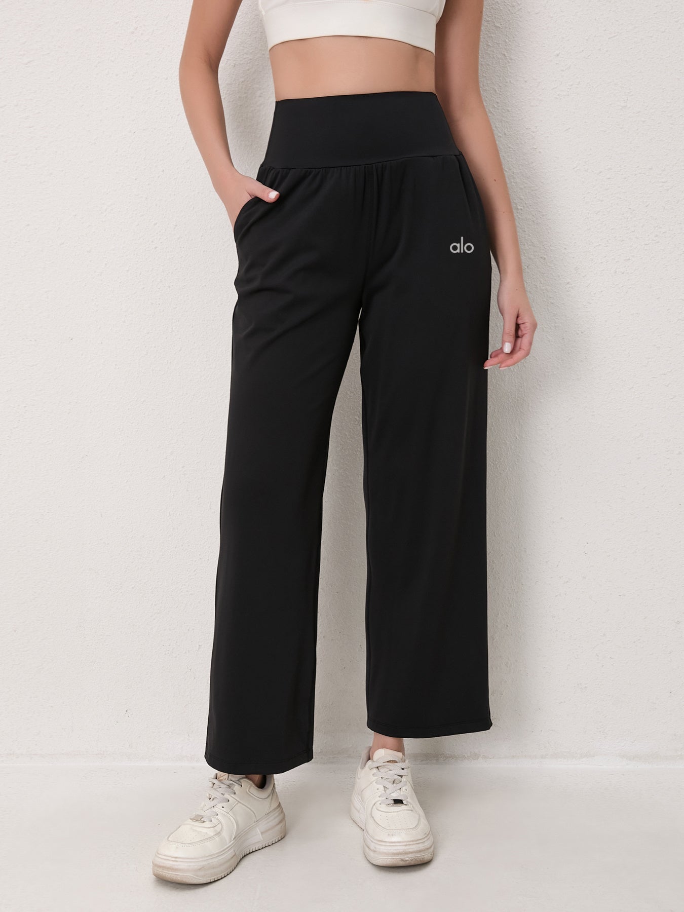 zalo3121  Women's loose yoga pants, super elastic straight leg pants, wide leg pants, clothing
