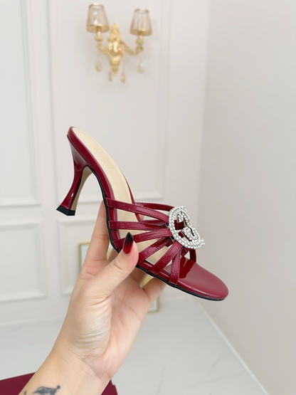 SHGS6 Leather 8.5CM Heel Women 35-43 shoes With box