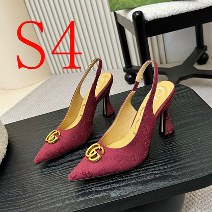 SHGS9 Leather 8.5CM Heel Women 35-42 shoes With box