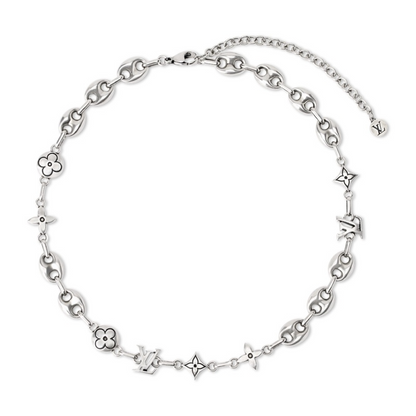X716   Men's and women's titanium steel bracelet and necklace set jewelry