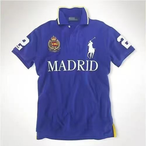PPC1  Summer American city short sleeved top popular polo shirt men's lapel embroidered casual plus size