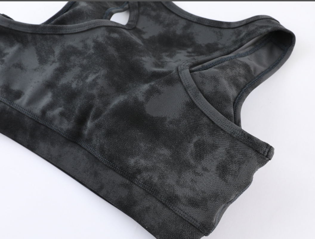 zalo5101 Women's yoga clothes, sports bras, vest style underwear, elastic back tight fitting clothes, tie dye clothing