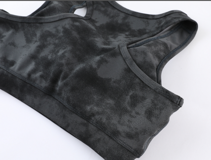zalo5101 Women's yoga clothes, sports bras, vest style underwear, elastic back tight fitting clothes, tie dye clothing