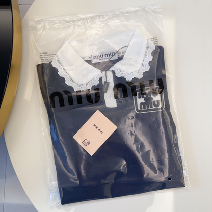 TMIUC2 New girls' summer cotton collar top+cotton shorts set Clothing
