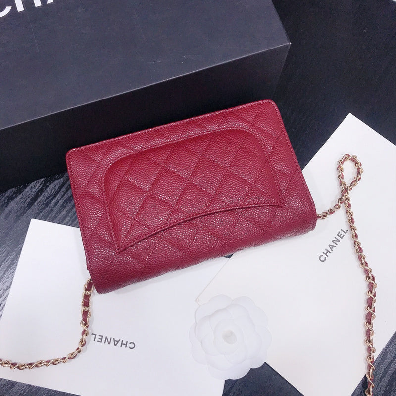 XCP016 Bag leather 19-13-4CM Bag Gold High Quality with box