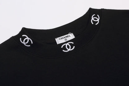 CHC01 New women's autumn and winter pure cotton long sleeved base embroidered clothing