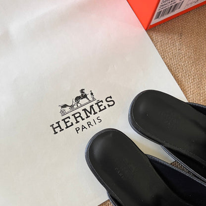 MJHS18 Leather Women Slipper Size 35-42 Shoes with box