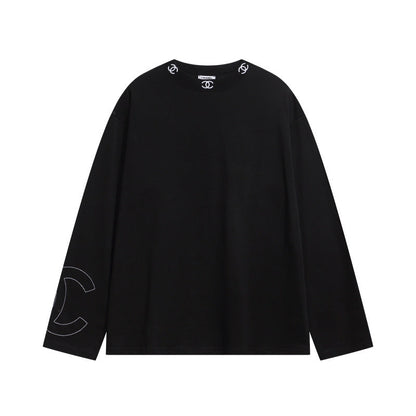 CHC01 New women's autumn and winter pure cotton long sleeved base embroidered clothing