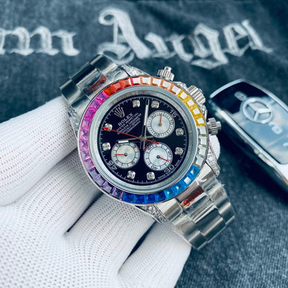 RW32  Rainbow Di classic three eyes six needle design, atmospheric fashion 40mm*12mm