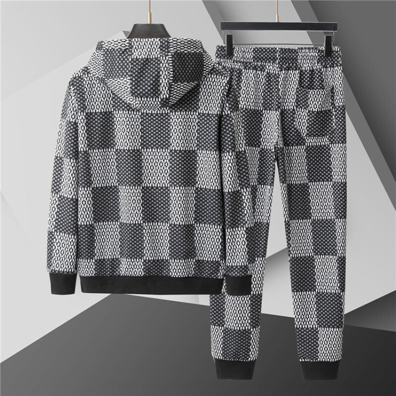 LVC025 New men's spring and autumn thin style outerwear+long pants pure cotton casual suit clothing