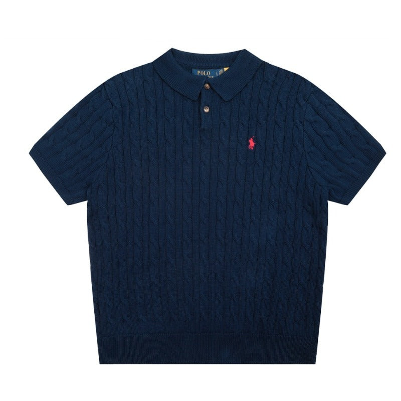 LFC15  New high-quality men's and women's spring and autumn polo shirts, short sleeved sweaters, sweaters, base sweaters, clothing