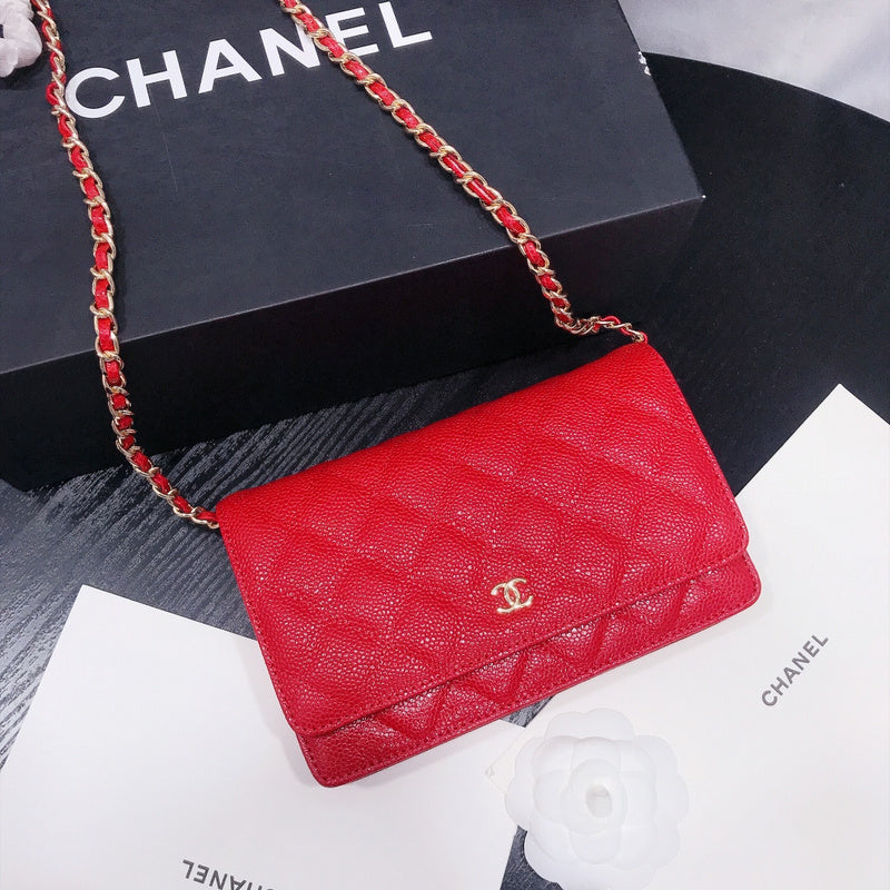 XCP016 Bag leather 19-13-4CM Bag Gold High Quality with box