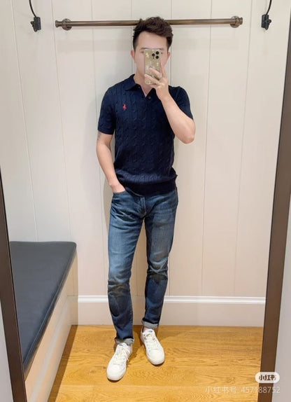 LFC15  New high-quality men's and women's spring and autumn polo shirts, short sleeved sweaters, sweaters, base sweaters, clothing
