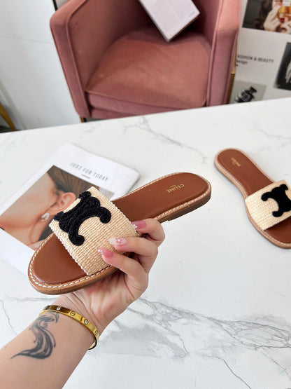 MBCS3 Leather Slippers Size 35-41Shoes with Box