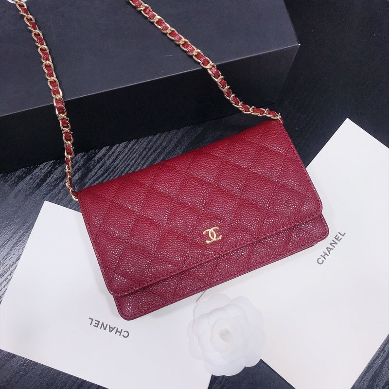 XCP016 Bag leather 19-13-4CM Bag Gold High Quality with box