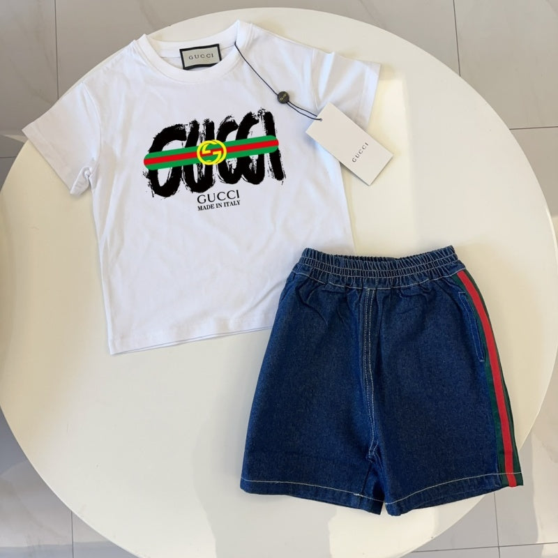 TGUC01  Boys and girls' pure cotton summer short sleeved top T-shirt Clothing