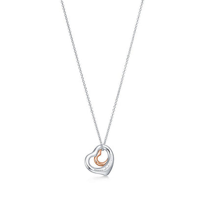 X679  Women's titanium steel heart-shaped necklace jewelry