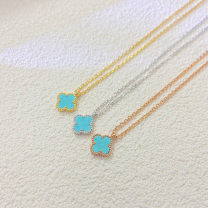 AVSN2  Mini Sky River color four-leaf clover necklace jewelry