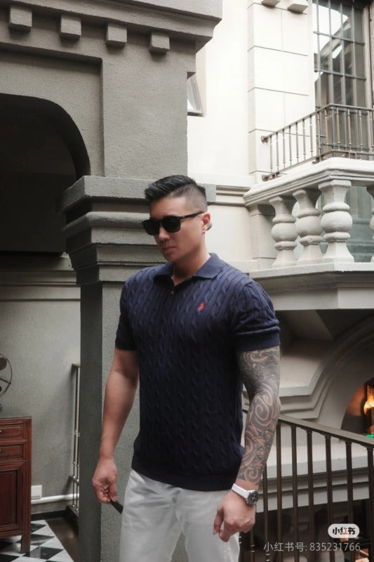 LFC15  New high-quality men's and women's spring and autumn polo shirts, short sleeved sweaters, sweaters, base sweaters, clothing