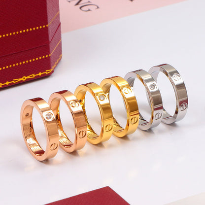 CAR7 Classic LOVE ring 4mm for lovers ring  Jewelry size 5-11