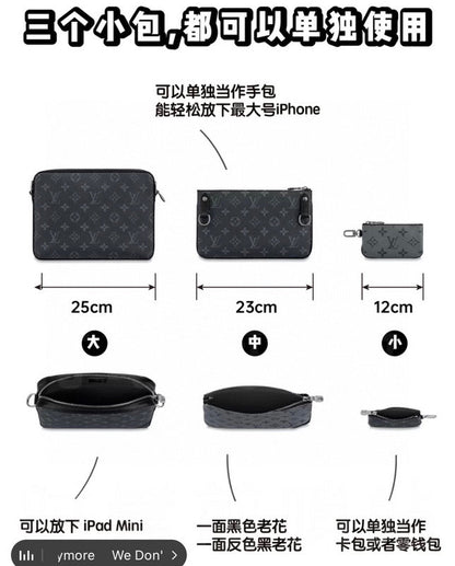 LLP200  Men Bag 25x18.5x7CM Leather High Quality Bags