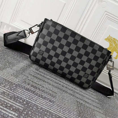 LLP85  Men Leather Bag 23.5 x 14.0 x 5.0CM high quality