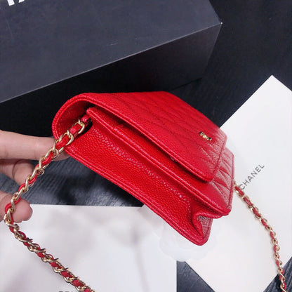 XCP016 Bag leather 19-13-4CM Bag Gold High Quality with box