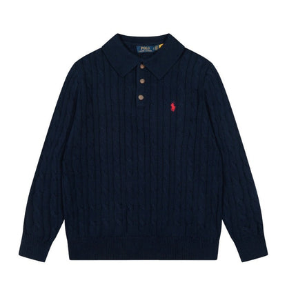 LFC5 New men's and women's spring and autumn collared sweaters, sweater base clothes