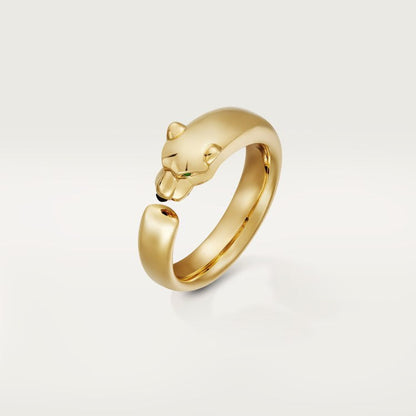 J142  Men's and women's titanium steel cheetah ring jewelry