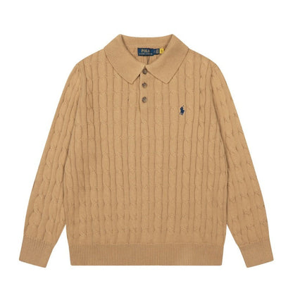 LFC5 New men's and women's spring and autumn collared sweaters, sweater base clothes