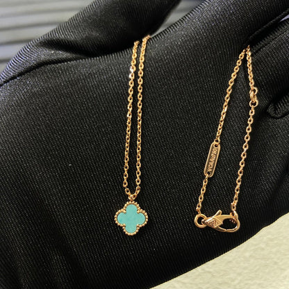 AVSN2  Mini Sky River color four-leaf clover necklace jewelry