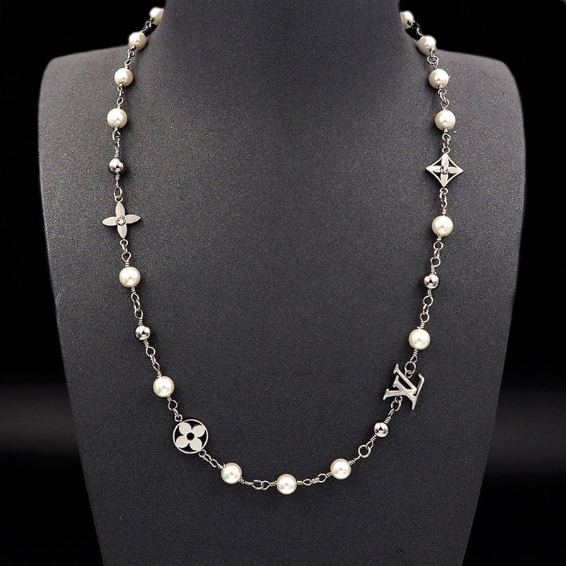 X675   Men's Titanium Steel Necklace Bracelet Set Jewelry