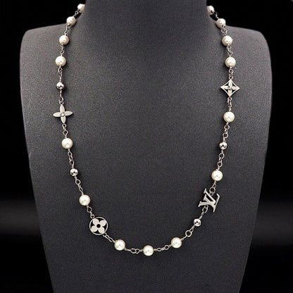 X675   Men's Titanium Steel Necklace Bracelet Set Jewelry