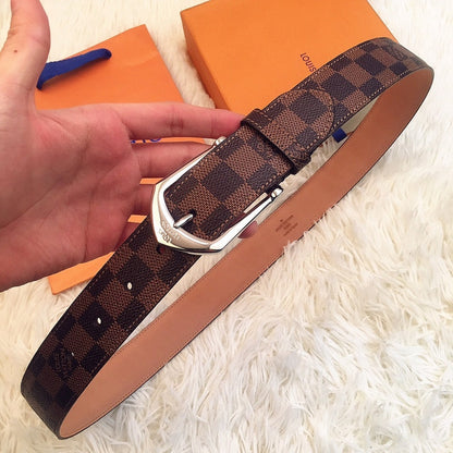 LBL4 Real leather wide 3.5cm coffee have 95-125cm total long with packing