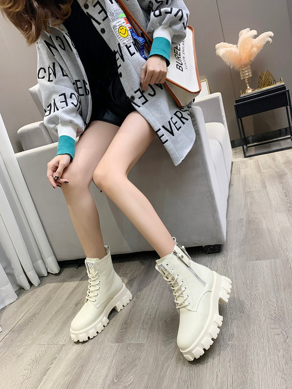 HJPS1 Leather Shoes Women 35-40 with box