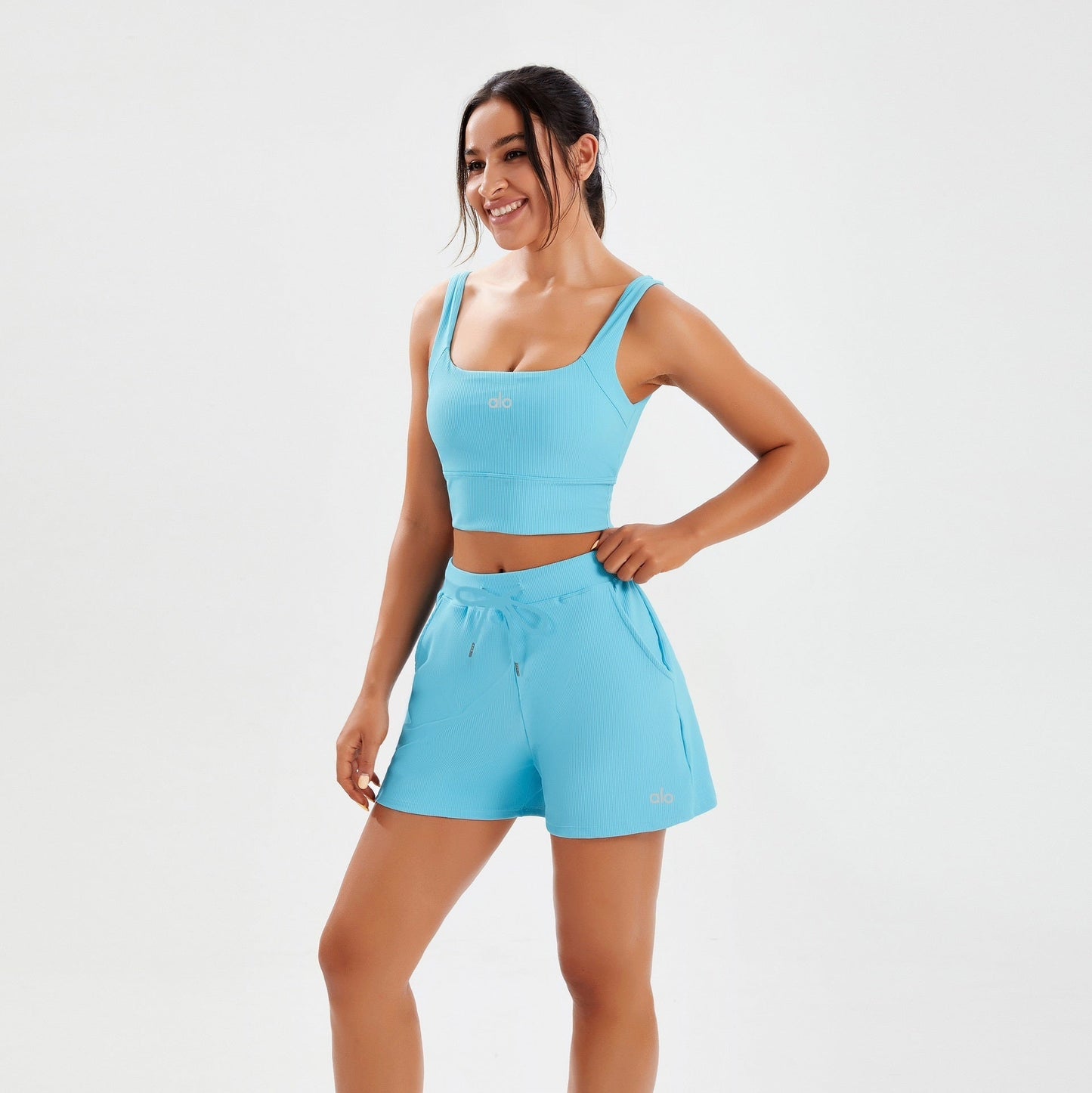 zalo5109   Women's yoga lingerie high stretch sleeveless vest shorts casual suit clothing