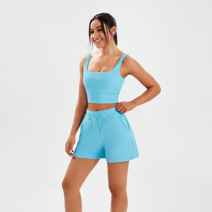 zalo5109   Women's yoga lingerie high stretch sleeveless vest shorts casual suit clothing