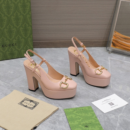 JHGS14 Slipper 12CM Heel Size 35-42 Lether Shoes with box