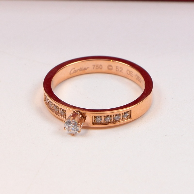 CAR40 Luxury diamond ring Carter classic diamond ring 316L plated with rose gold jewelry