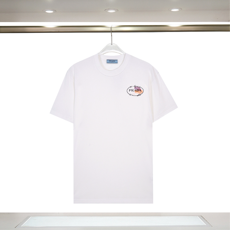 PRC32  New men's and women's summer pure cotton embroidered top T-shirt clothing